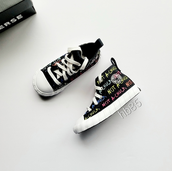 Converse UNT1T!3D Hi 'Not A Chuck' Black Multicolor Size 8 - Picture 2 of 6